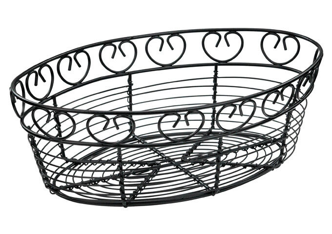 Wire Basket 10"x6" Oval Black