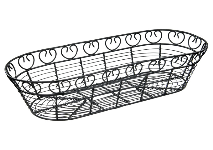 Wire Basket 15"x6" Long Oval Black