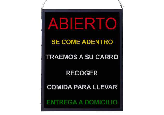 Sign Lighted Dine-In Spanish