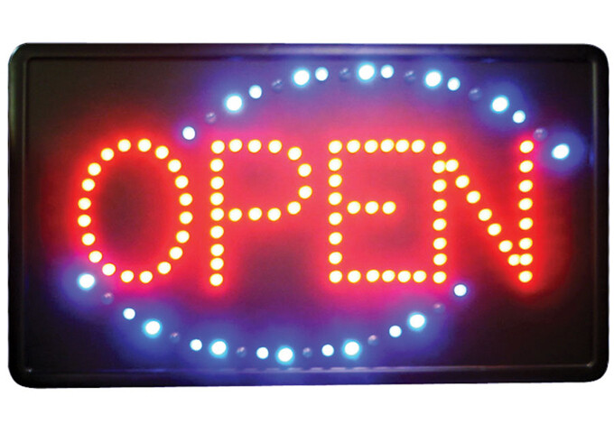 Sign Open  Lighted