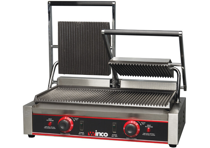 Double Panini Grill Ribbed