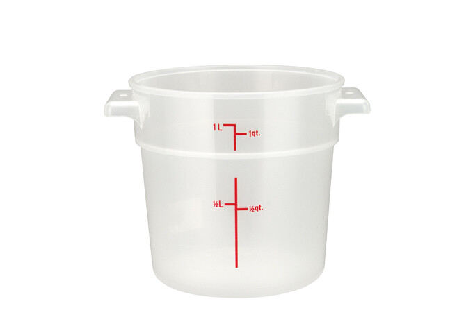 Storage Container 1qt.  Round Translucent