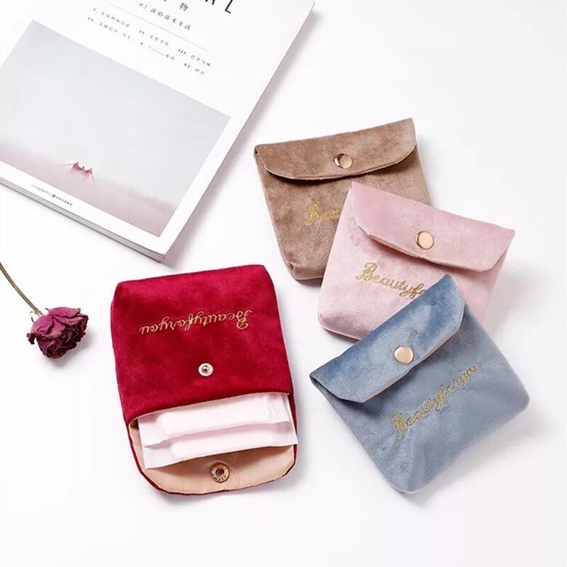 Small Soft Velvet Cosmetics Bag
