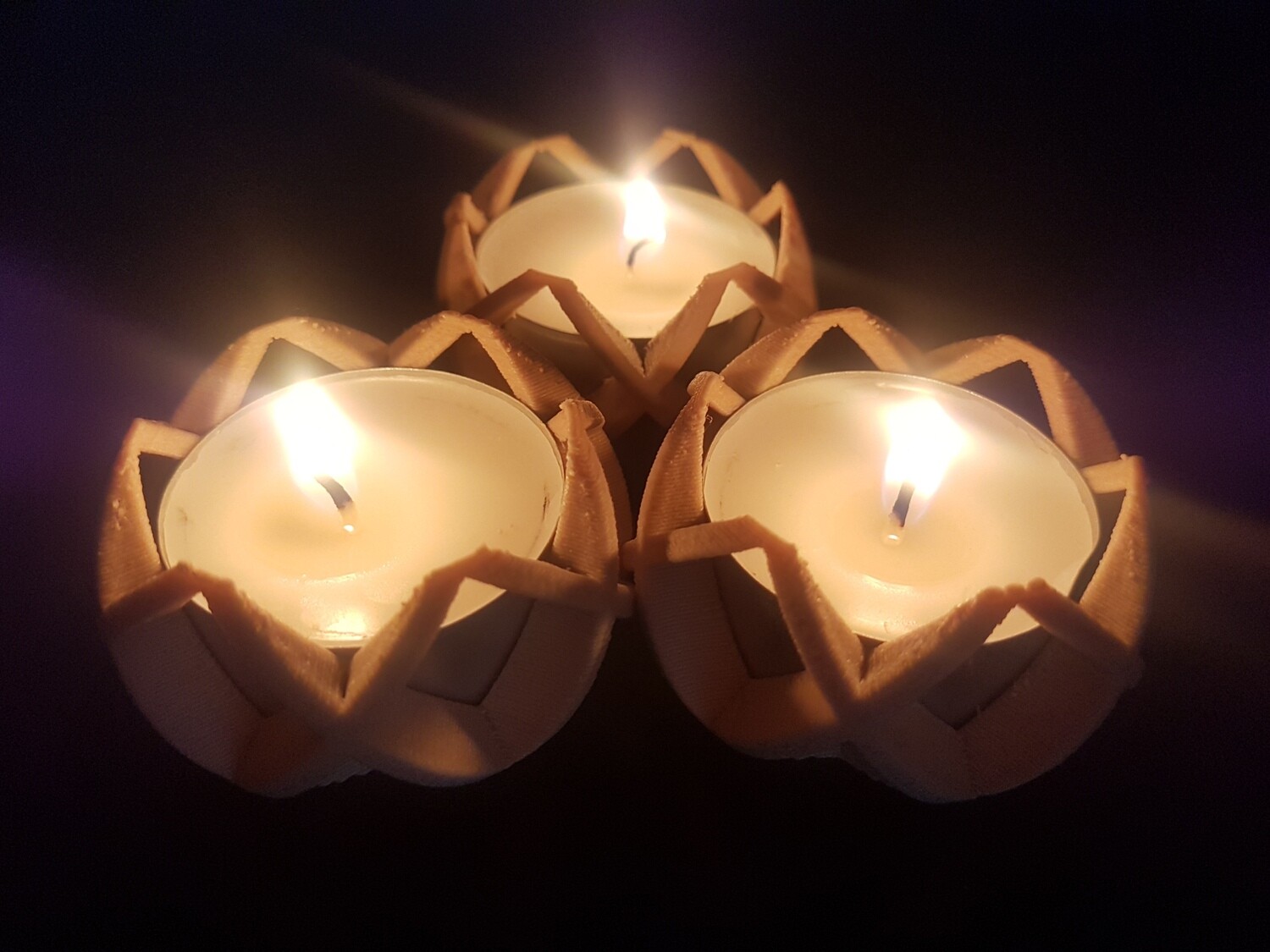 Portavelas/candelabro Stella en madera