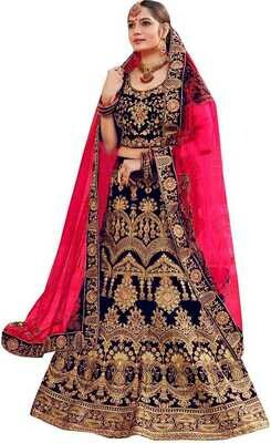 Embroidered Semi Stitched Lehenga Choli