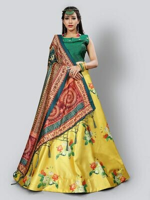 Embroidered Semi Stitched Lehenga Choli