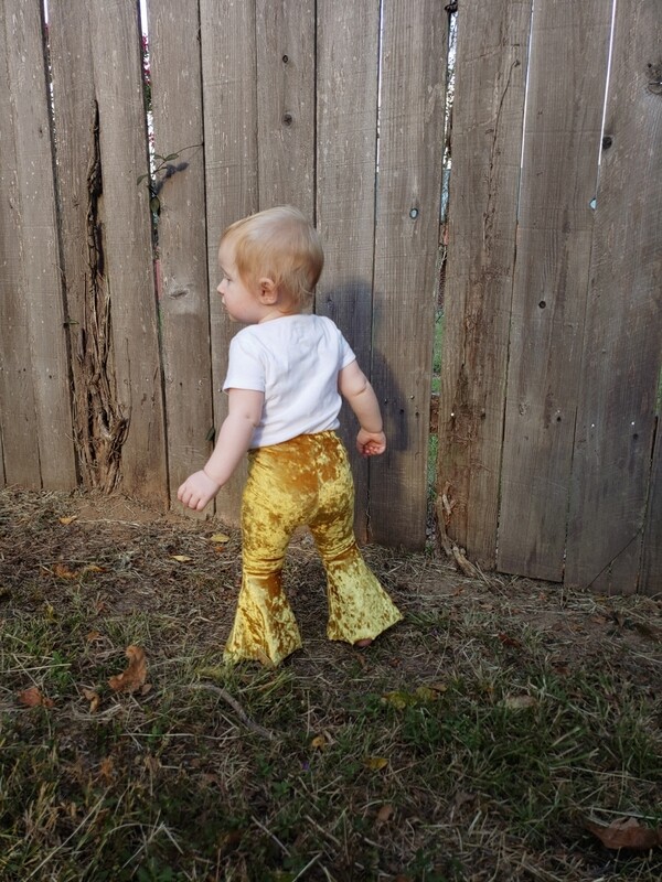 Mustard velvet flares