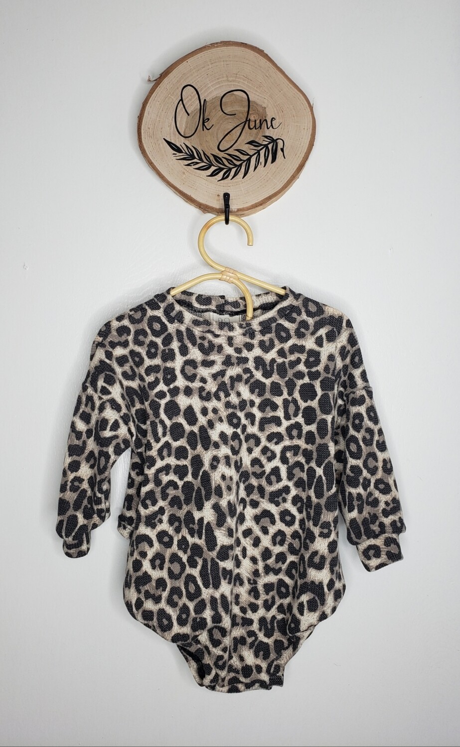 Leopard thermal sweater romper