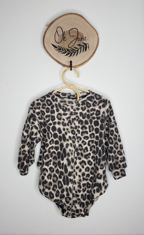 Leopard thermal sweater romper