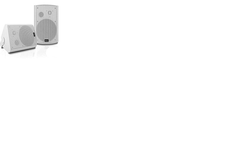 Pyle Wall-Mount Patio Stereo Speaker-Waterproof Bluetooth Wireless No Amplifier Needed-Portable Electric Surround Sound System for Home Party Cabinet Enclosure PDWR61BTWT