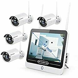 【8CH Expandable】 All in One with 12&quot; LCD Monitor 1080P Wireless Security Camera System 2TB Hard Drive, SMONET Indoor Outdoor Home Business CCTV Surveillance Systems,4pcs 2.0MP Bullet IP Cameras,IP66
b