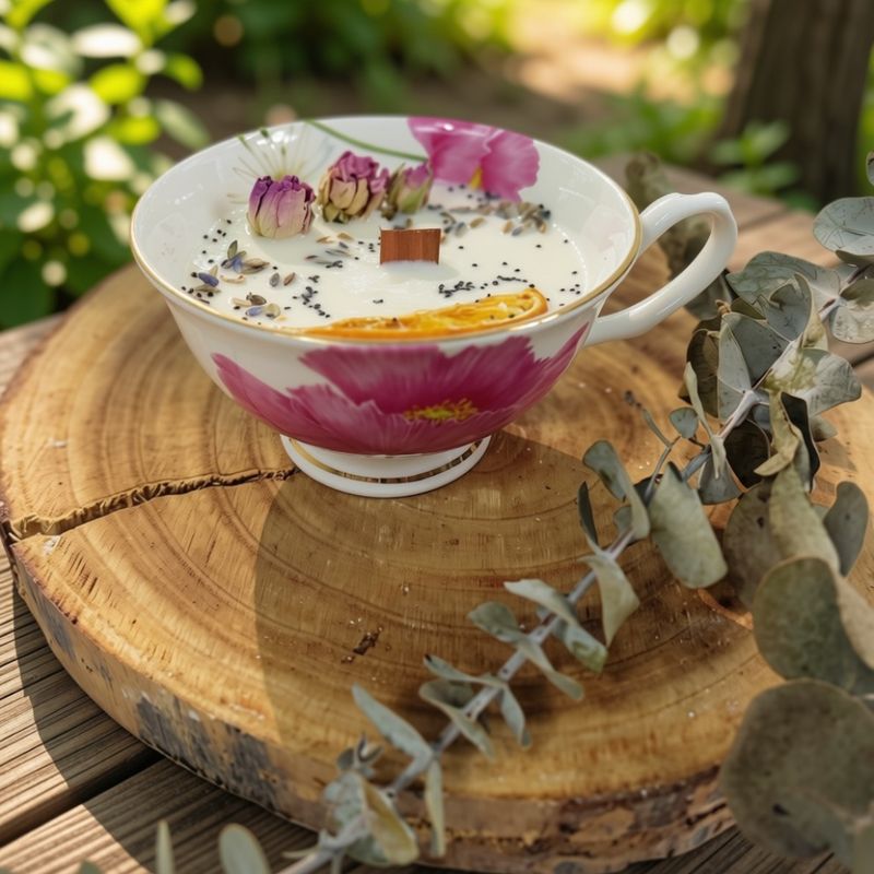 CANDELE ARTIGIANALI IN TAZZE DA TÉ VINTAGE: L'Arte del Cozy Living Sostenibile