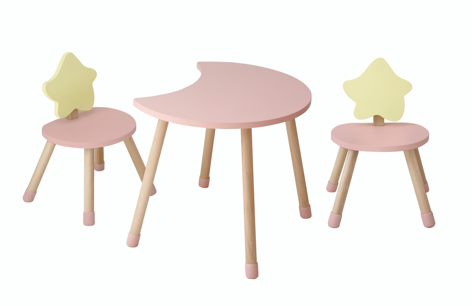 3LD Moon Play Table &amp; Star Chairs Set - Rose &amp; Yellow