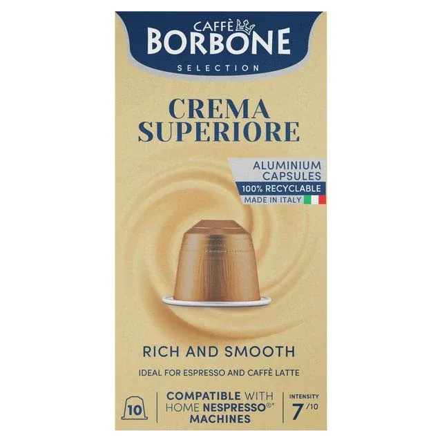 Caffee Borbone CREMA SUPERIORE Intensity 7/10 Nespresso Compatible 10 Coffee Capsules