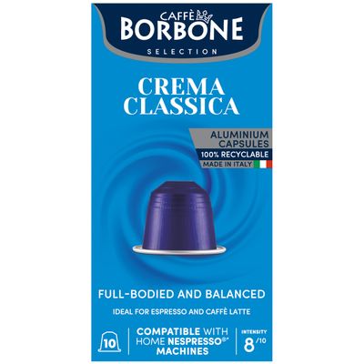Caffe Borbone Crema Classica Intensity 8 Nespresso Compatible Capsules 10 per pack