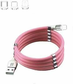 Cable de Datos de Absorción Magnética Magic Rope , Tipo C, Color: Rosado