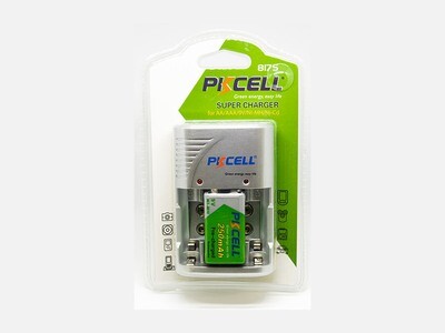 CARGADOR DE Pilas Recargable Mod. 8175 Con Bateria 9vA 250mAh Pkcell