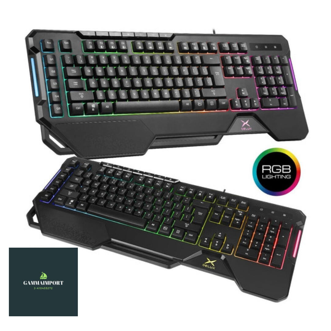 Teclado Gaming Delux K9600 Multimedia Rgb Led 7 Colores Pc