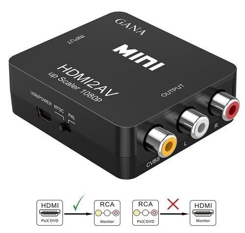 Adaptador Convertidor Hdmi a Rca Audio Video Tv 1080p