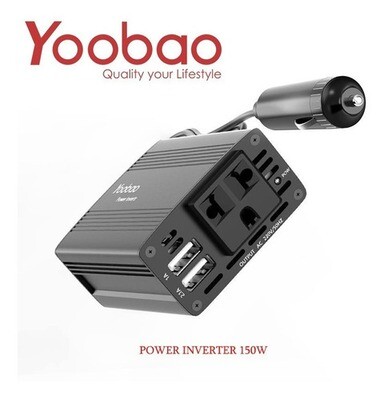Inversor de Corriente para Carro Yoobao 12v a 220v 150w