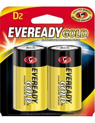 Baterias Alcalinas D2 1.5v Eveready Gold