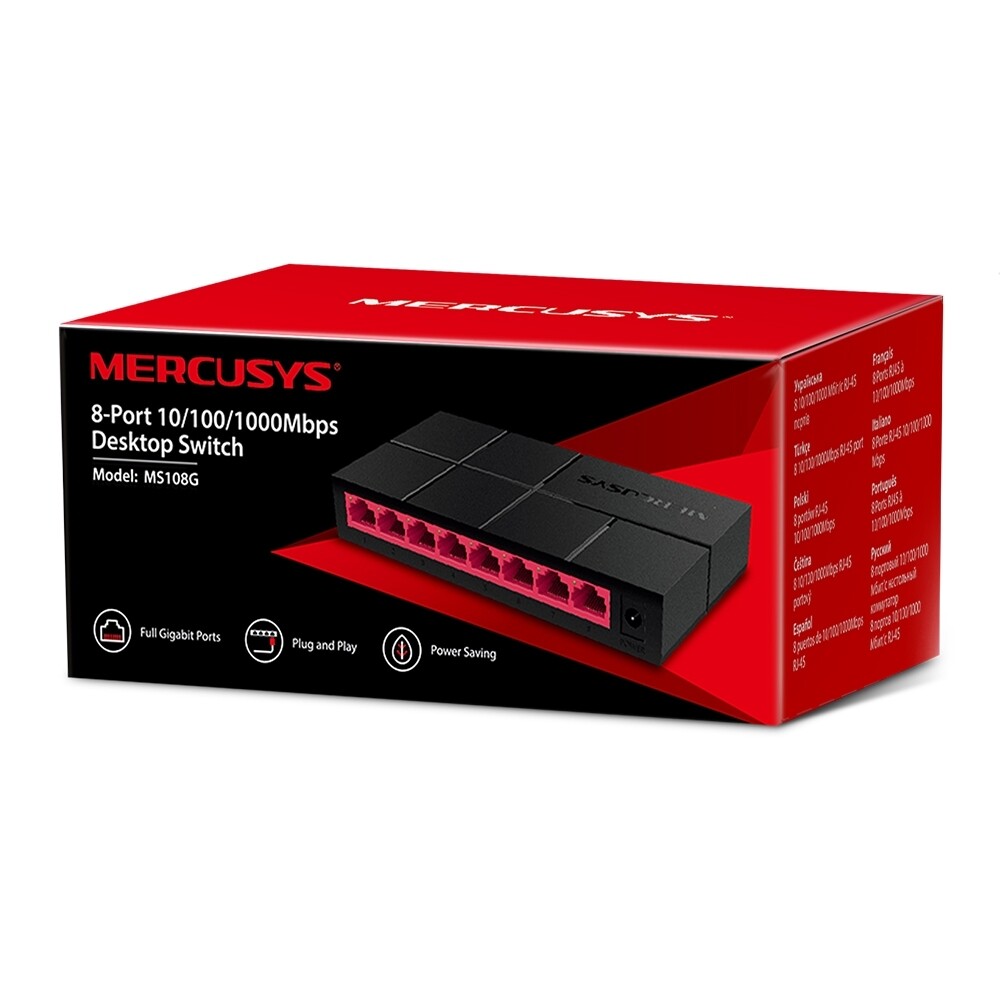 Switch Mercusys MS108G de 8 Puertos 10/100/1000