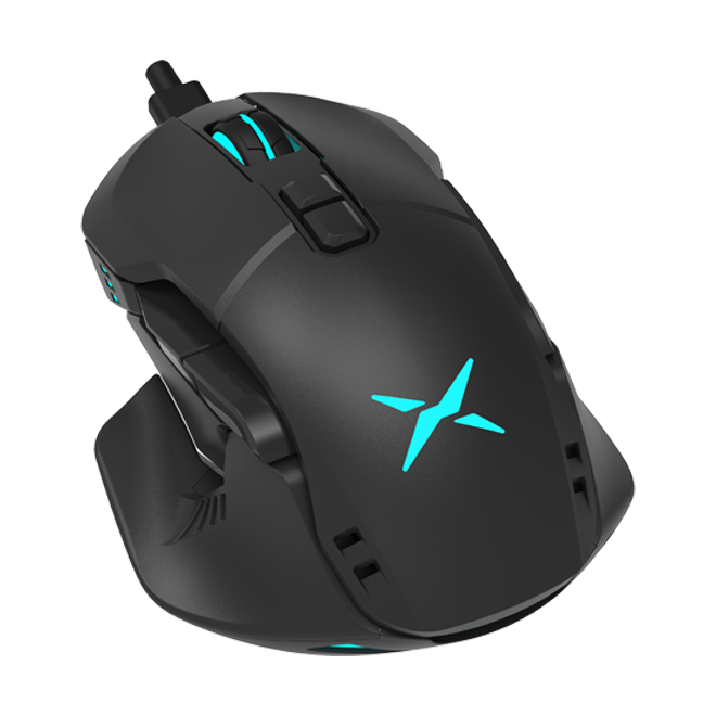 Mouse Delux óptico M629 RGB para juegos, periférico con cable, 12400-16000 DPI, alas laterales plegable y desplegable, ergonómico, 1000Hz, para PC y Laptop