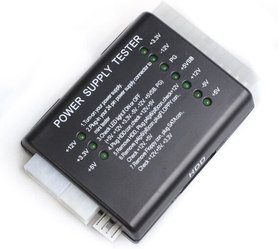 Probador Tester para Fuente de Poder 20-24 Pines Sata