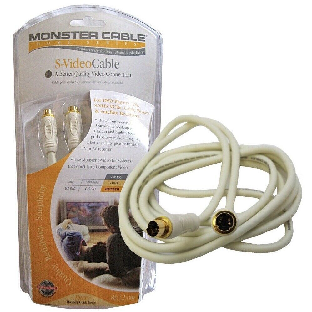 cable super vídeo, de 4 Pin Monster cable 2,43 mts