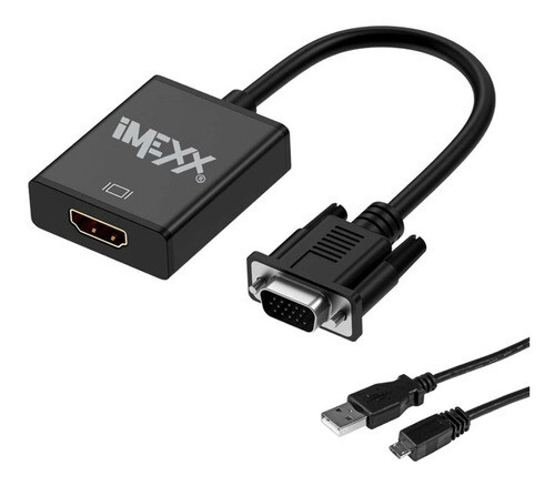 Adaptador Convertidor Vga macho A Hdmi hembra Imexx 1080p
