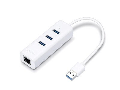 Adaptador USB 2 en 1 con Hub de 3 Puertos USB 3.0, Ethernet Gigabit tp link UE330