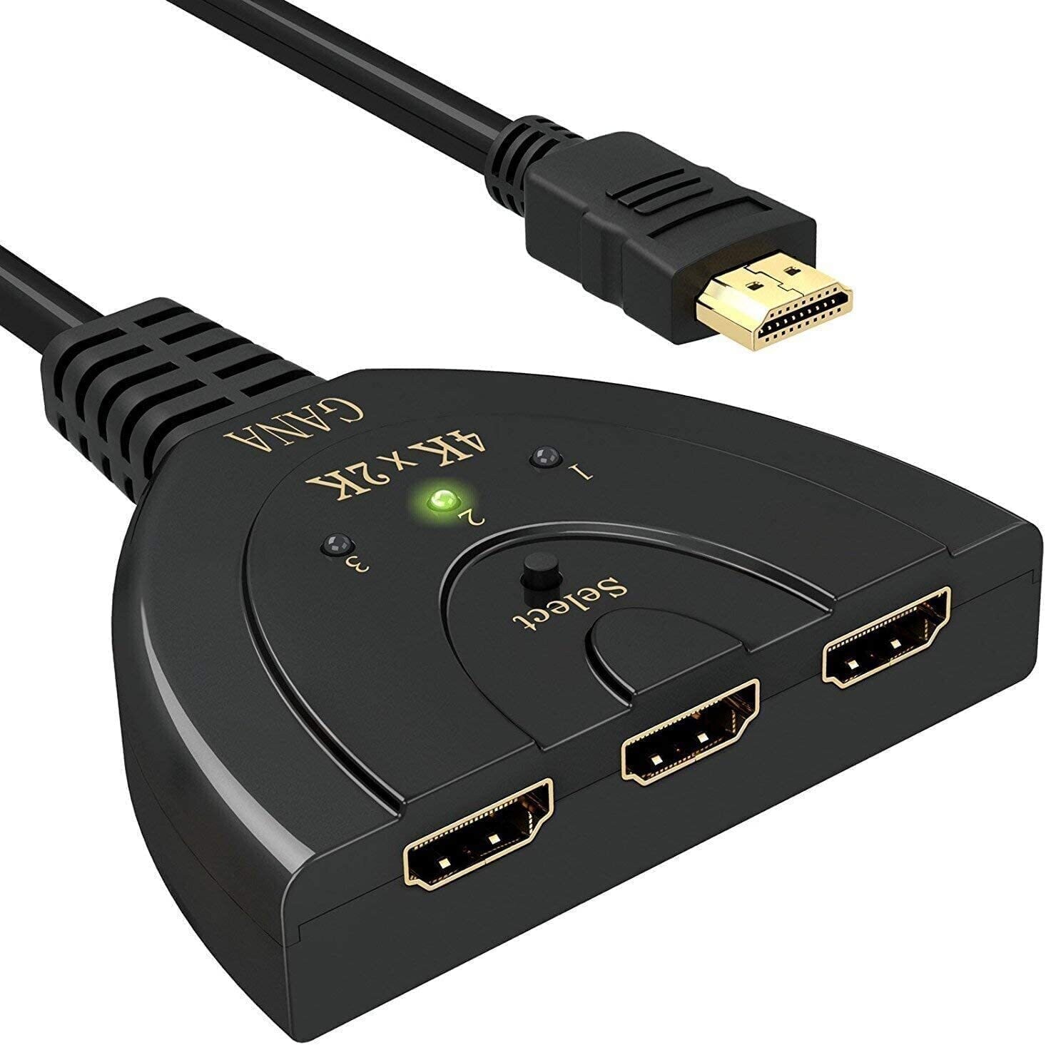 Switcher HDMI 3x1 con cable flexible GANA