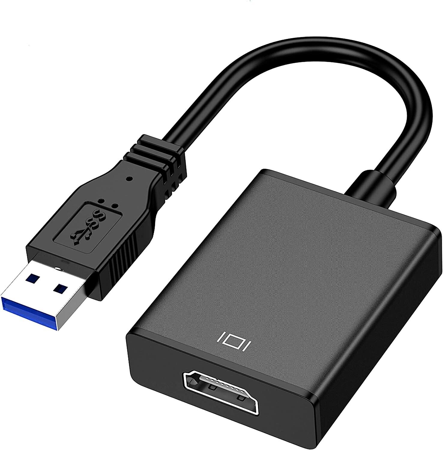 Adaptador USB 3.0 a HDMI, para computadora portátil de escritorio a monitor, proyector, TV (no compatible con Chromebook ni MacBook)