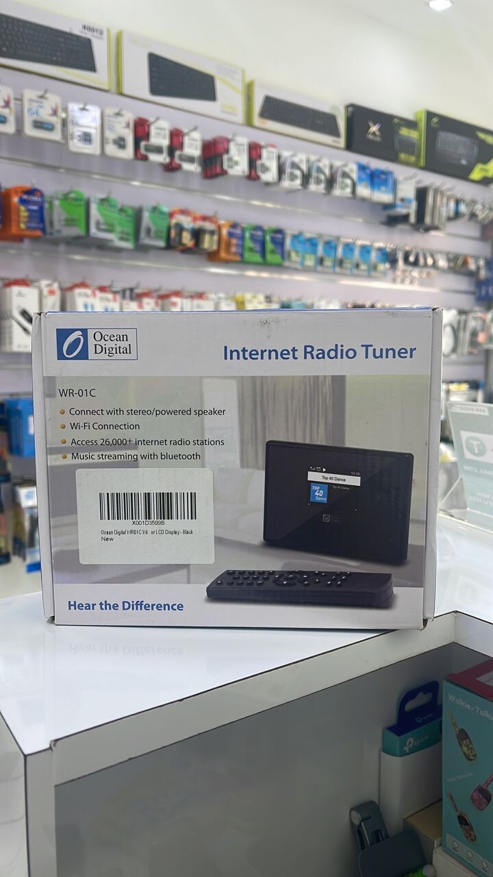 Receptor Bluetooth de radio digital WiFi con salida óptica para altavoz de alta fidelidad con doble alarma y mando a distancia, color negro, Ocean Digital