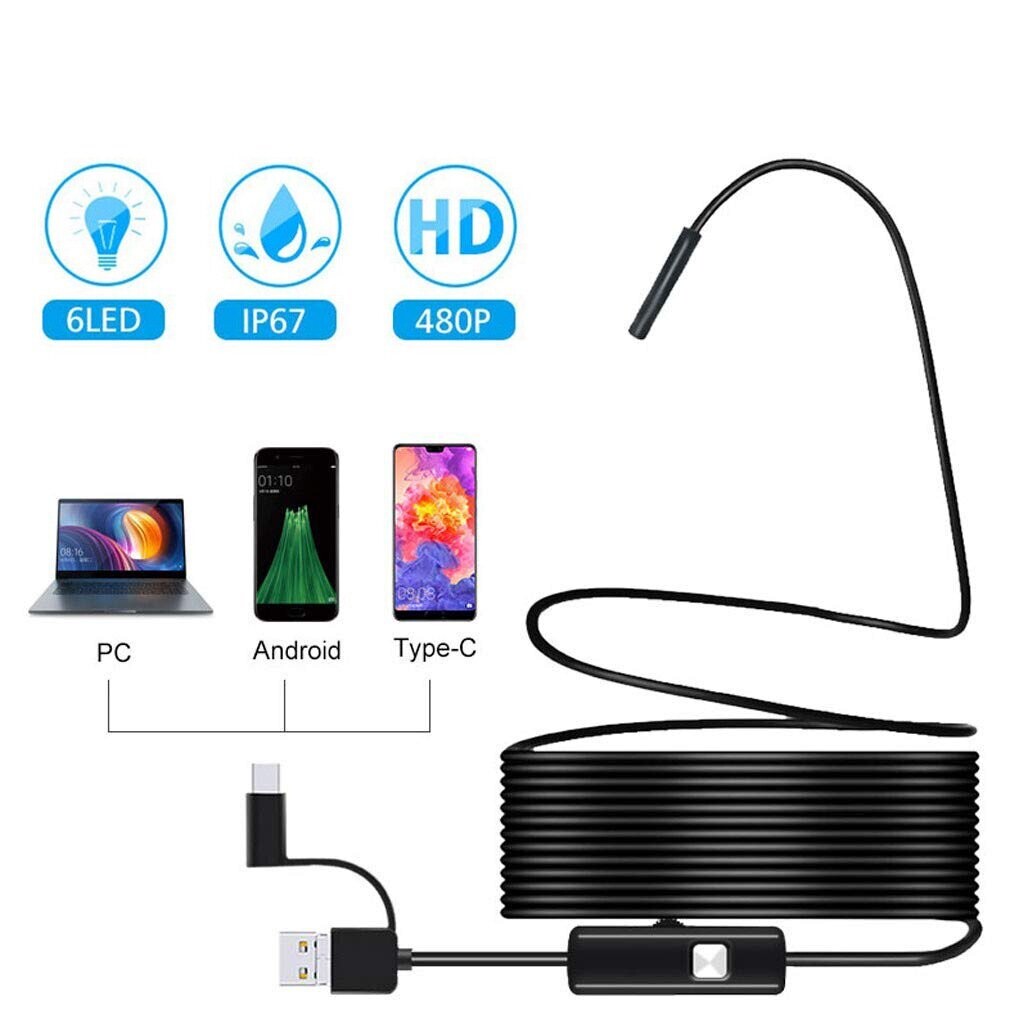camara Endoscopio HD Tipo-C para Android y PC, 2 metros