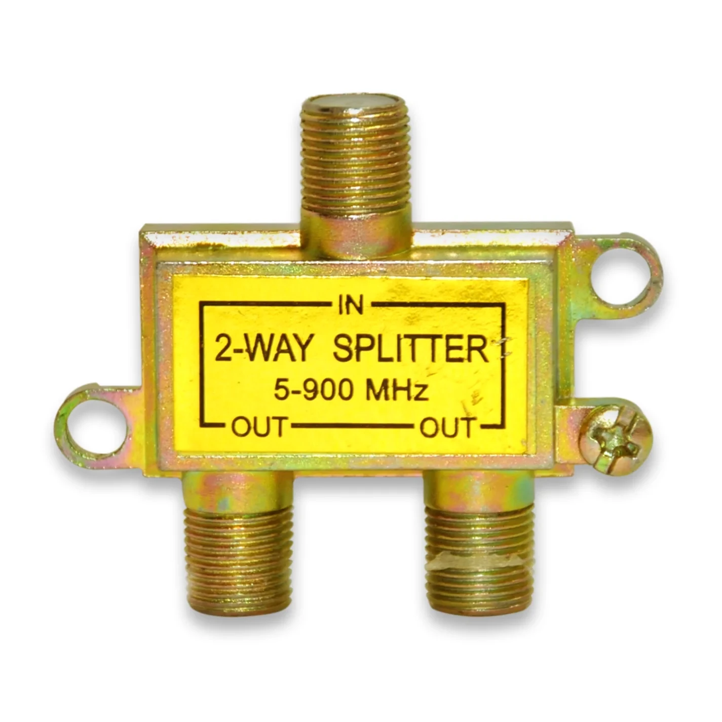 Splitter Amarillo 1 Entrada Y 2 Salidas Para Cable Rg6 Coaxial