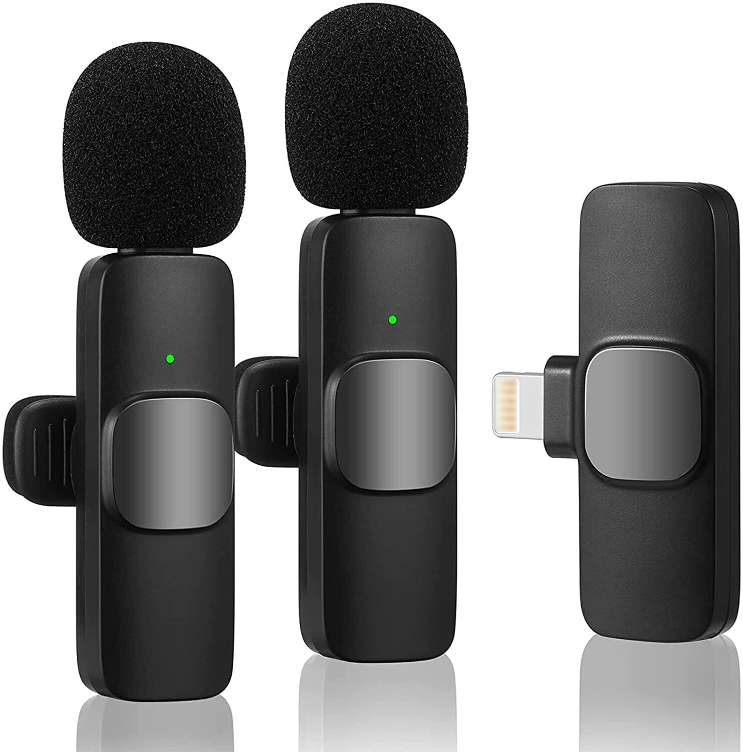 Micrófono lavalier inalámbrico dual para Iphone y Android k9