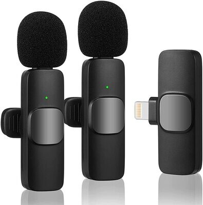 Micrófono lavalier inalámbrico dual para Iphone y Android k9