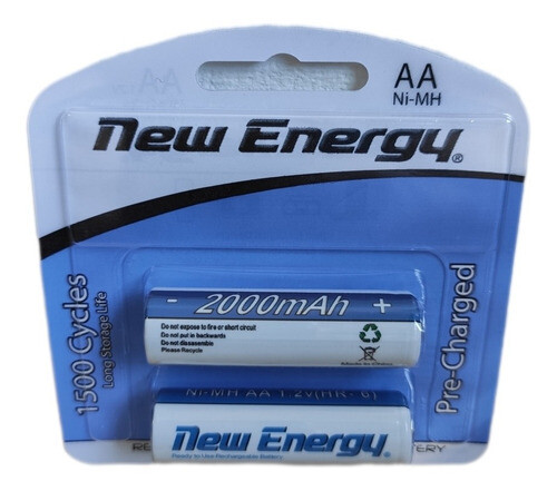 Pilas Recargables AA New Energy 2000mAh