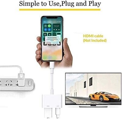 Adaptador Lightning A Av Digital Iphone 11 Pro/xr/xs/x/8/7 Plus