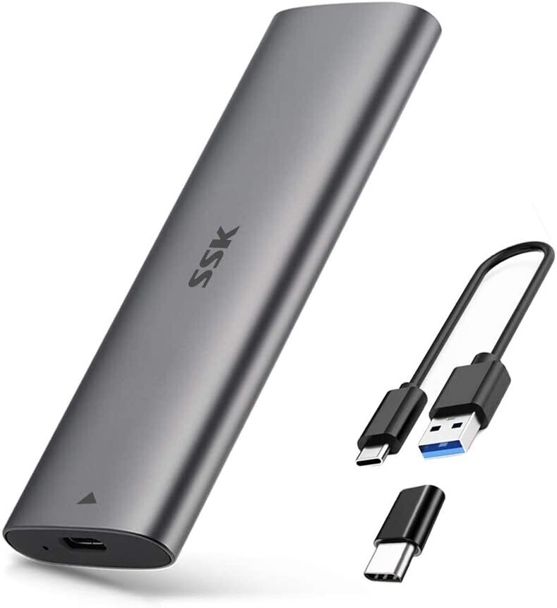 Case para SSD M.2 SATA de aluminio USB 3.2 Gen 2 (6 Gbps) SSK