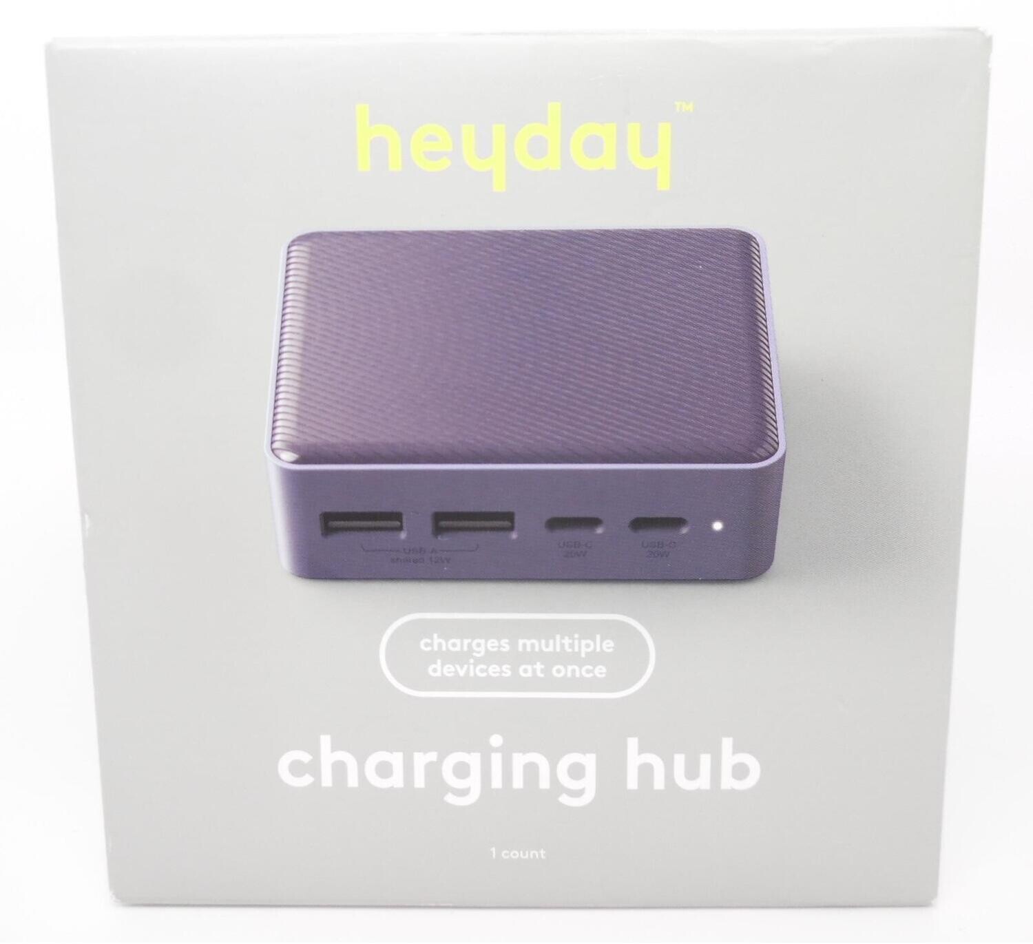 Hub de carga USB de 4 puertos Heyday ( 2 USB, 2 USB-C)