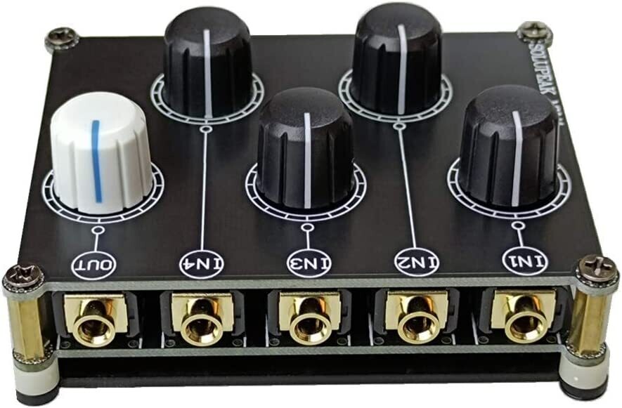 mini mezclador de audio de 4 canales estéreo 4 en 1 salida AUX