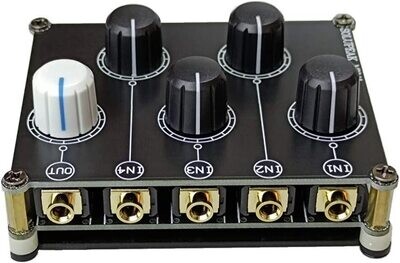 mini mezclador de audio de 4 canales estéreo 4 en 1 salida AUX