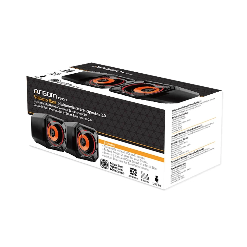 Cornetas ESTÉREO MULTIMEDIA VOLCANO BASS 2.0 para PC