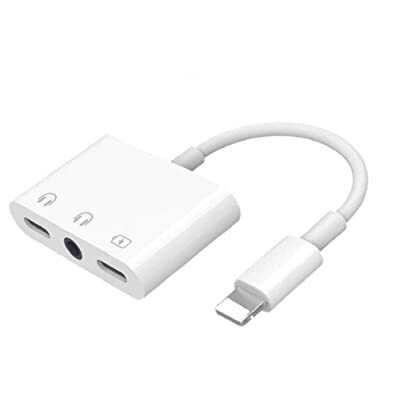 Adaptador de conector para auriculares de 3,5 mm Divisor de auriculares de audio y carga 3 en 1 para teléfono 13/12/12pro/12mini/11/11 Pro /XS /XS Max /XR /X /8 /8 Plus /7