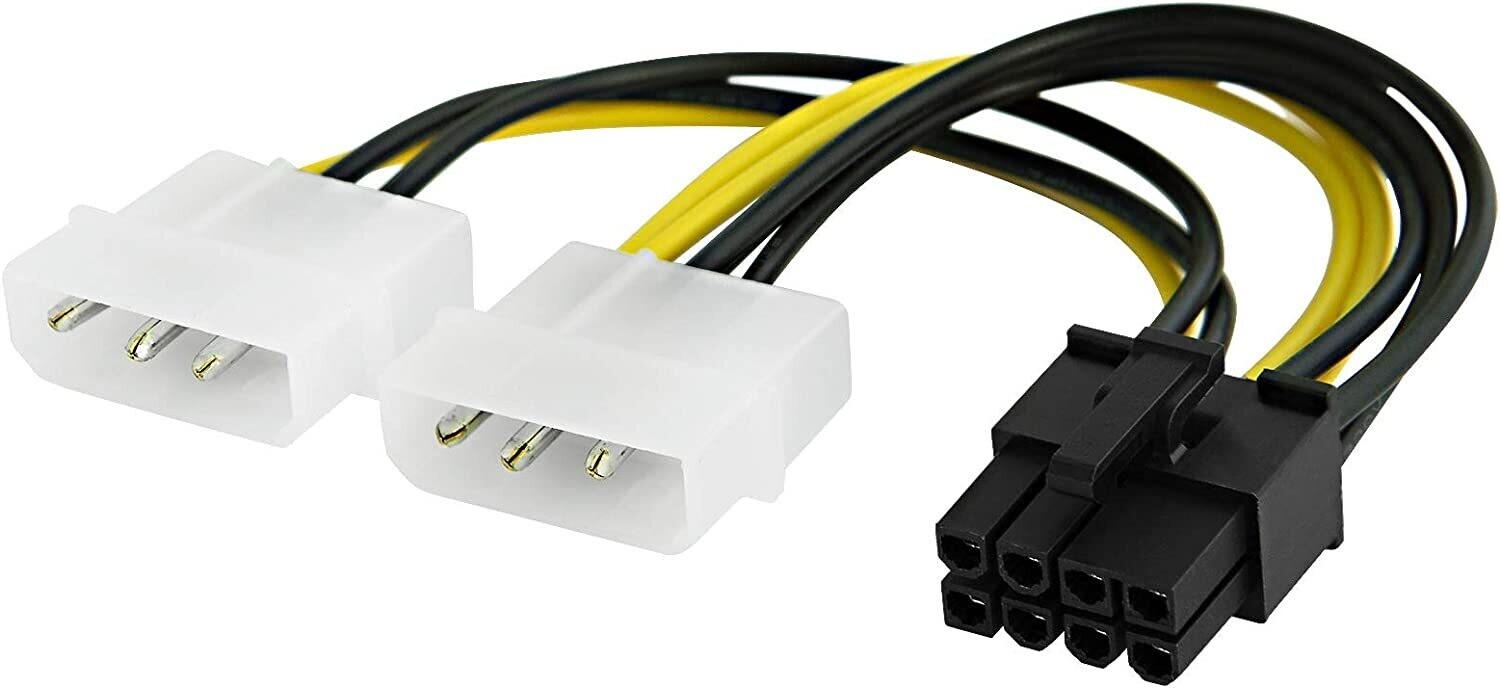 Cable de alimentación PCIe de 8 pines a Molex dual de 4 pines