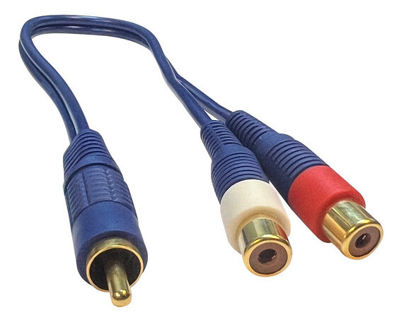 Cable de Audio Rca Y divisor adaptador, 1 macho a 2 hembra