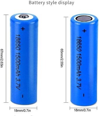 Batería recargable de litio de 3,7 V con botón superior de 1500 mAh de alta capacidad para dispositivos domésticos, faros, linterna (botón superior, paquete de 4)