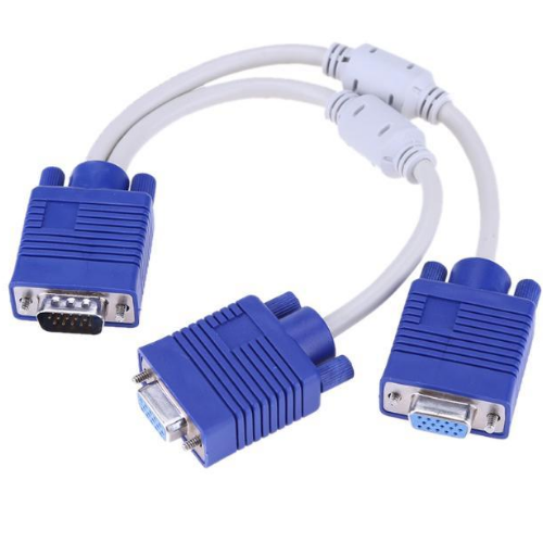 splitter Vga Para Conectar 2 Monitores 1 Macho A 2 Hembra Pc